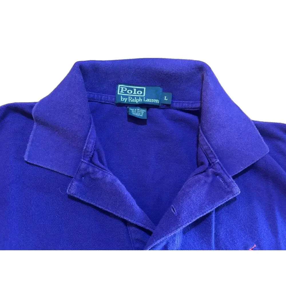 Ralph Lauren Men's Large Purple Polo Shirt Custom Fit Short Sleeve